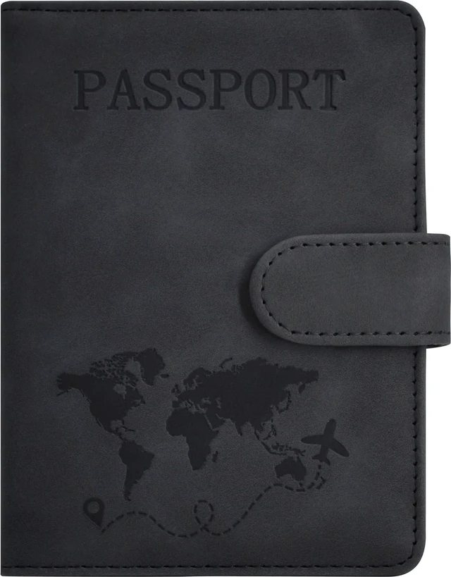 Main image of RFID Blocking Passport Cover & Compact Travel Wallet, Black