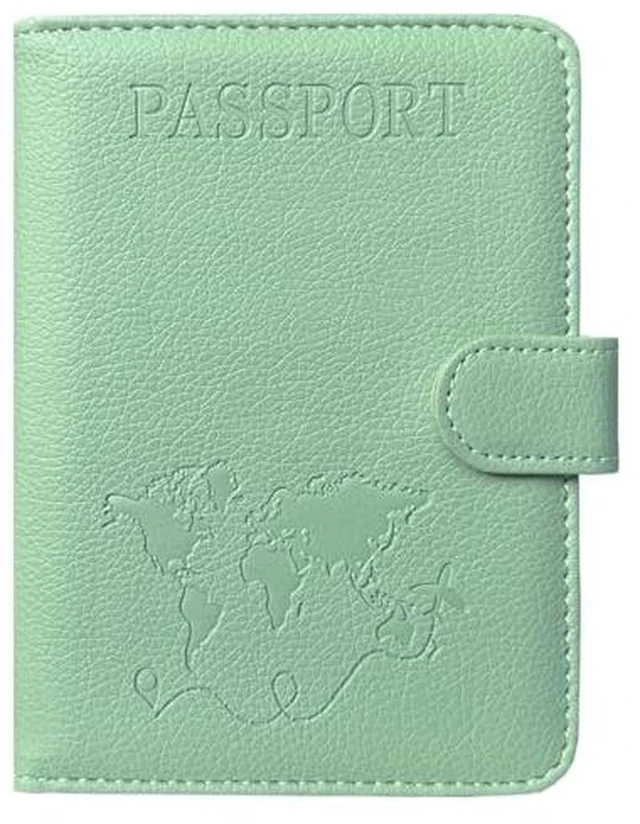Alt view image 3 of 7 - Passport Holder for Travel Essentials, Rfid Blocking Passport Wallet Cover Case for Travel Must Haves Accessories, Book Holders for Women & Men- Light Blue