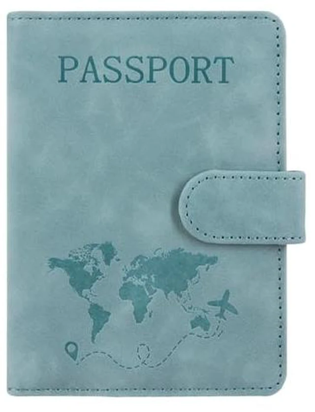 Alt view image 2 of 7 - Passport Holder for Travel Essentials, Rfid Blocking Passport Wallet Cover Case for Travel Must Haves Accessories, Book Holders for Women & Men- Light Blue