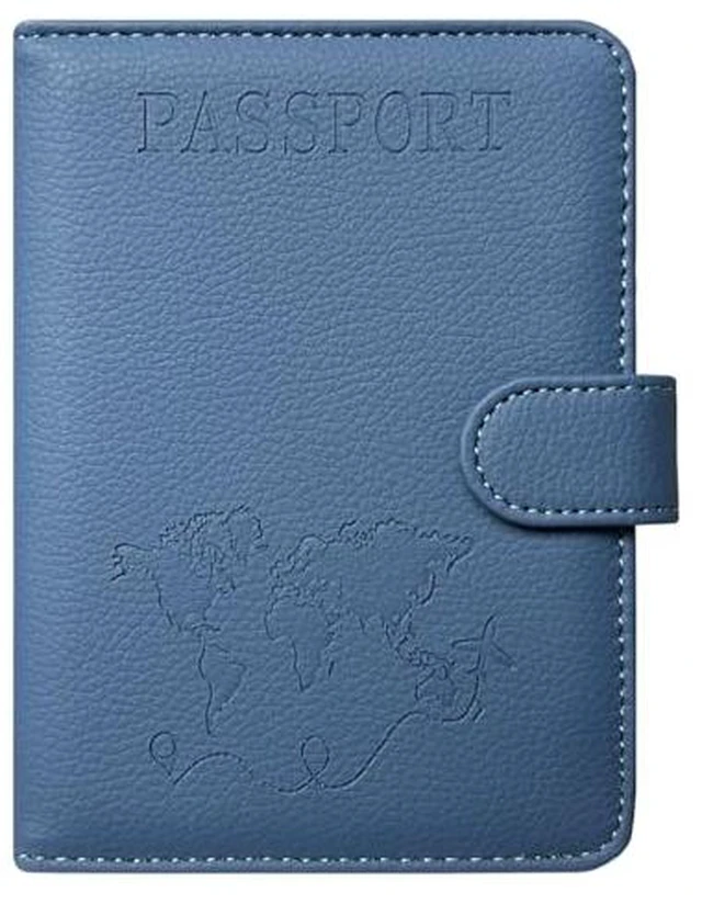 Alt view image 5 of 7 - Passport Holder for Travel Essentials, Rfid Blocking Passport Wallet Cover Case for Travel Must Haves Accessories, Book Holders for Women & Men- Light Blue
