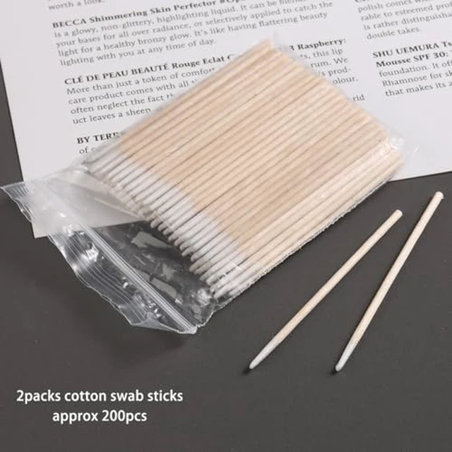 Alt view image 2 of 7 - 200PCS Precision Tip Cotton Swabs with Wooden Sticks