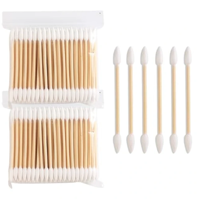 Alt view image 5 of 7 - 200PCS Precision Tip Cotton Swabs with Wooden Sticks