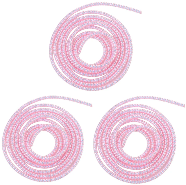 Main image of 3pcs Laser Spiral Cable Protectors - Charger/USB Data Cable Sleeves | Headphone Cord Savers for Phones, Earphones | Pet Chew Prevention, Durable Cable Guards | Essential Cord Accessories (Pink)
