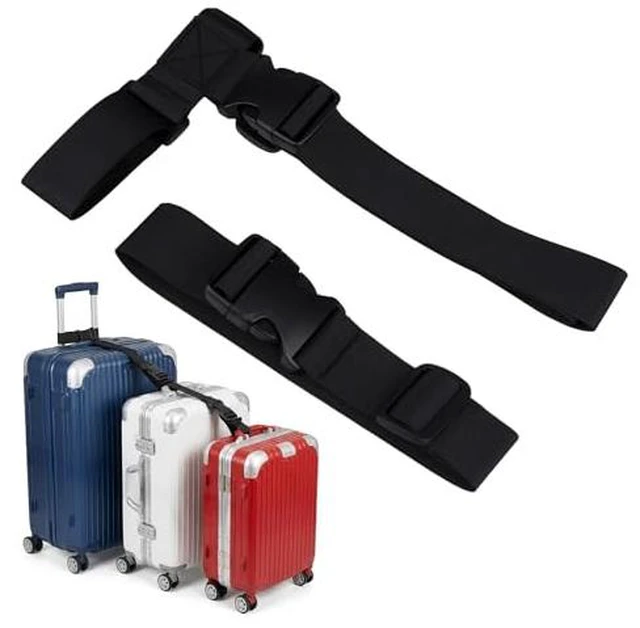 Alt view image 2 of 3 - 2 Pack Luggage Straps for Suitcases Adjustable Belt Luggage Connector Straps to Attach Backpack to Trolley, Connect 3 Bags Together for Travel