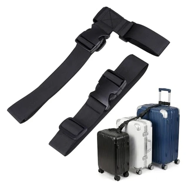 Alt view image 2 of 2 - 2 Pack Luggage Straps for Suitcases Adjustable Belt Luggage Connector Straps to Attach Backpack to Trolley Connect 3 Bags Together for Travel