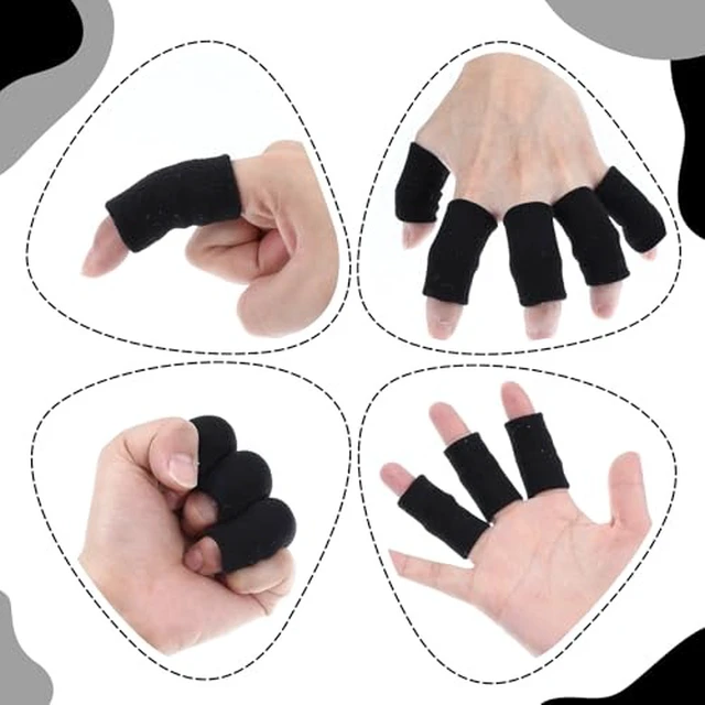 Alt view image 6 of 6 - Finger Sleeves Protectors, 10 Pcs Finger Arthritis Sleeves Elastic Thumb Splint Brace Support Protector for Relieving Pain Breathable Fingers Tape for Basketball Golf Sports Aid Support