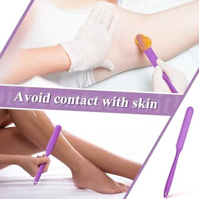 Alt view image 4 of 7 - Silicone Wax Spatula Non Stick Reusable Hair Removal Stick,Purple