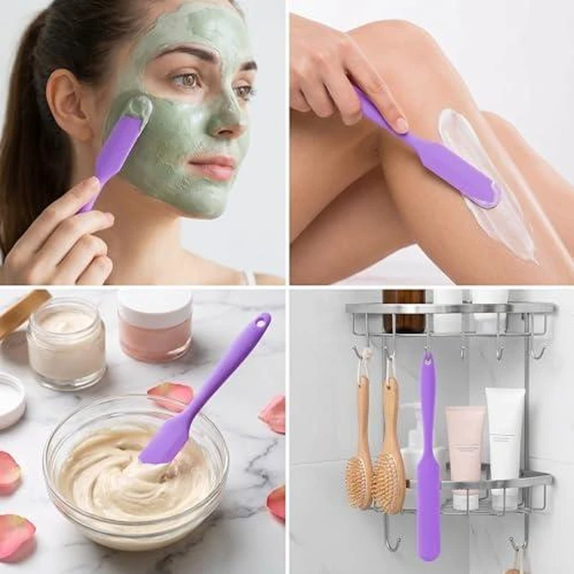 Alt view image 5 of 7 - Silicone Wax Spatula Non Stick Reusable Hair Removal Stick,Purple