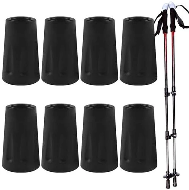 Alt view image 2 of 2 - 8 Pcs Trekking Pole Tips Replacement Protectors,Rubber Tips for Walking Sticks Tips Accessories,Rubber feet Hiking Pole Tips,Fits Most Standard Hiking,Trekking,Walking Poles(Black).