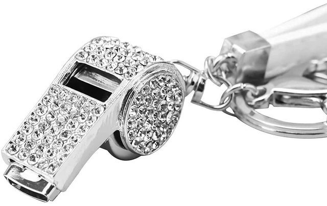 Main image of Rhinestone Whistle Keychain Mini Shining Charm Pendant | Bling Car Keyring Decoration for Bag Purse Wallet Handbags Backpack Pendant