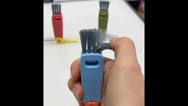 Alt view image 4 of 4 - 3-in-1 Rotatable Cup Lid Gap Cleaning Brush Set 3 Pcs