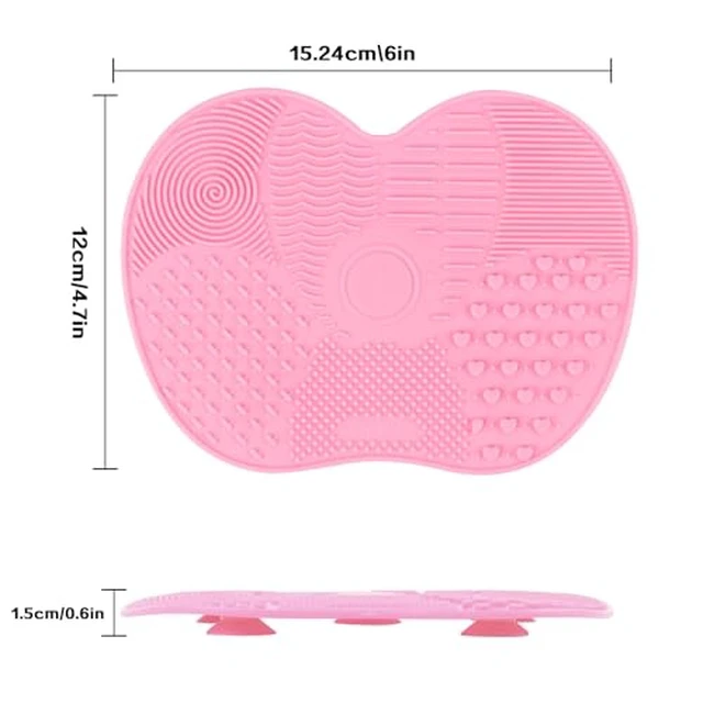 Alt view image 3 of 6 - 2 Pcs Silicone Makeup brush cleaner pad, Cosmetic Cleaning Pads green/pink
