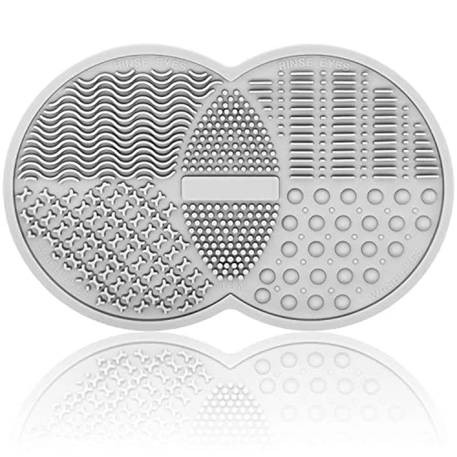 Alt view image 6 of 7 - Makeup Brush Cleaning Mat, Silicone Makeup Brush Scrubber, Makeup Brush Cleaner Pad, Cosmetic Brush Cleaner, Brush Cleaning Pad, Suitable for Makeup Brush, Makeup Sponge, Powder Puff (Purple)