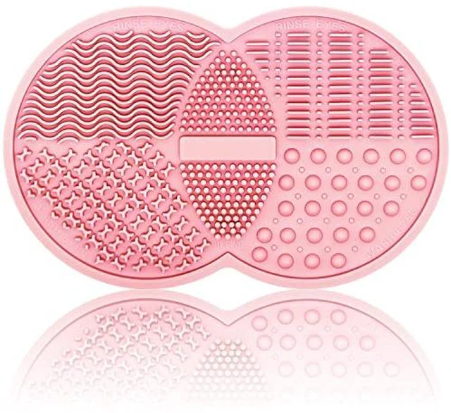 Alt view image 7 of 7 - Makeup Brush Cleaning Mat, Silicone Makeup Brush Scrubber, Makeup Brush Cleaner Pad, Cosmetic Brush Cleaner, Brush Cleaning Pad, Suitable for Makeup Brush, Makeup Sponge, Powder Puff (Purple)