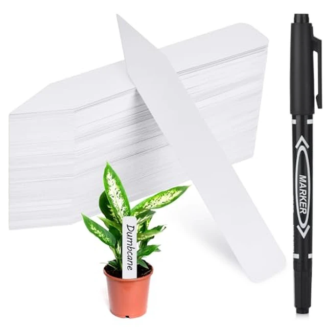 Alt view image 2 of 4 - Plant Labels, Outdoor Waterproof Garden Markers, Plastic Nursery Seed Plant Tags with Bonus a Permanent Marking Pen, Gardening Gifts for Women Men 120PCS Darfukei