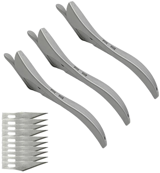 Main image of 3PCS Car Wrapping Paper Cutter with 10 Replaceable Blades (Gray)