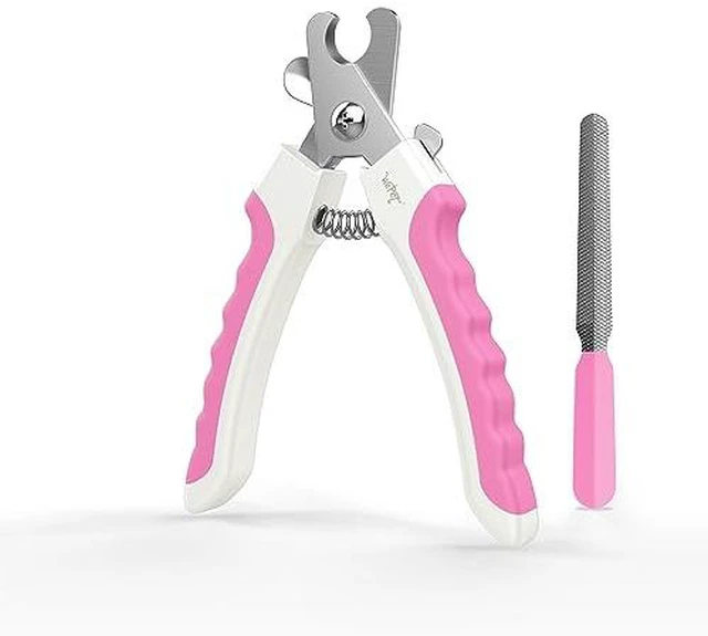 Alt view image 2 of 3 - Dog Nail Clippers U10.1, Dog Nail Trimmer Large Breed with Quick Sensor, Razor Sharp Blade Professional Pet Nail Clipper with Safety Guard and Nail File, Rose Pink