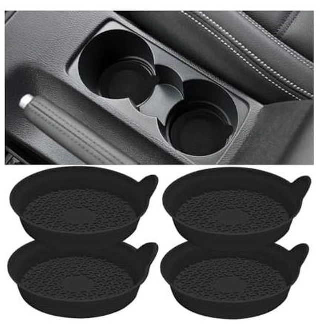 Alt view image 2 of 6 - 4PCS 2.75 Inch Deep Silicone Cup Holder Coasters, Black
