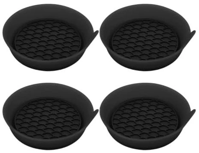 Alt view image 3 of 6 - 4PCS 2.75 Inch Deep Silicone Cup Holder Coasters, Black