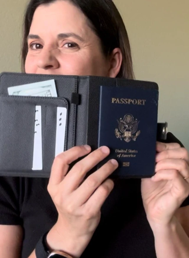 Alt view image 4 of 5 - Passport Holder for Travel - Cute Cover with Pen Holder for Women
