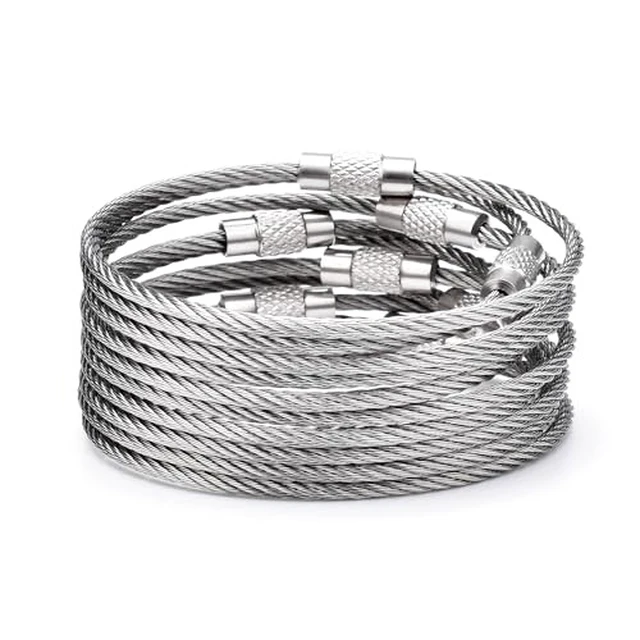 Alt view image 4 of 5 - 16 Pack Stainless Steel Loops 2mm Coated Wire Keychain Cable Large Keyrings 6 inch Key Chain for Luggage Tags, Key Tags, Keyrings, Kitchen Utensils, Duster-Assorted Colors
