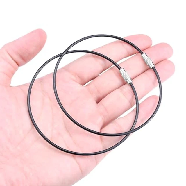 Alt view image 5 of 5 - 16 Pack Stainless Steel Loops 2mm Coated Wire Keychain Cable Large Keyrings 6 inch Key Chain for Luggage Tags, Key Tags, Keyrings, Kitchen Utensils, Duster-Assorted Colors