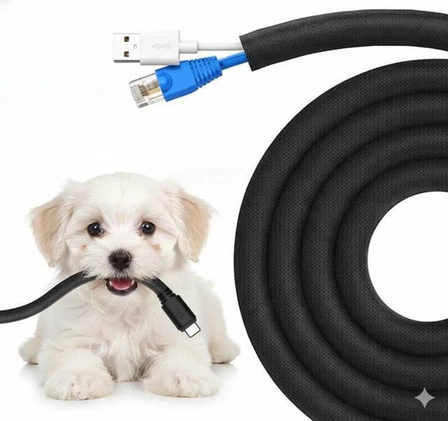 Main image of Dog and Cat Cord Protector, Pet-Proof Cable Guard for Wires and Cords for Cable, Cord
