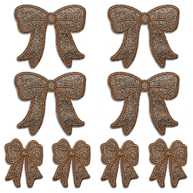 Alt view image 6 of 6 - 18pcs Mint Green Heart Iron On Patches, 6 Sizes Glitter Heart Embroidered Patch Cute Applique DIY Decorative Accessories for Clothes Backpacks Jackets Hats