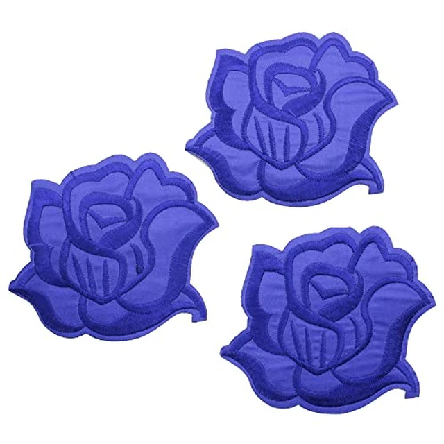 Alt view image 6 of 6 - U-Sky Sew or Iron on Embroidered Patches | Classic Black Rose Design | Family Clothing DIY Project | Fashion Jackets Jeans Hoodie Vest Bags Hats | 3 Sizes (4.2"x3.3"+3.1"x2.4"+1.6"