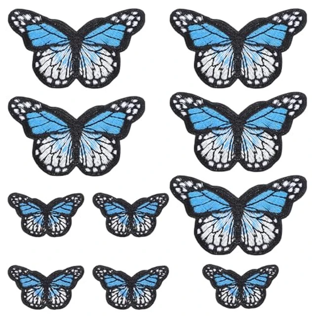 Alt view image 3 of 6 - 10 PCS Butterfly Iron On Patches, Ymapinc Green Embroidered Applique