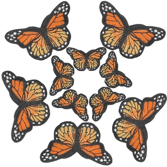 Alt view image 4 of 6 - 10 PCS Butterfly Iron On Patches, Ymapinc Green Embroidered Applique