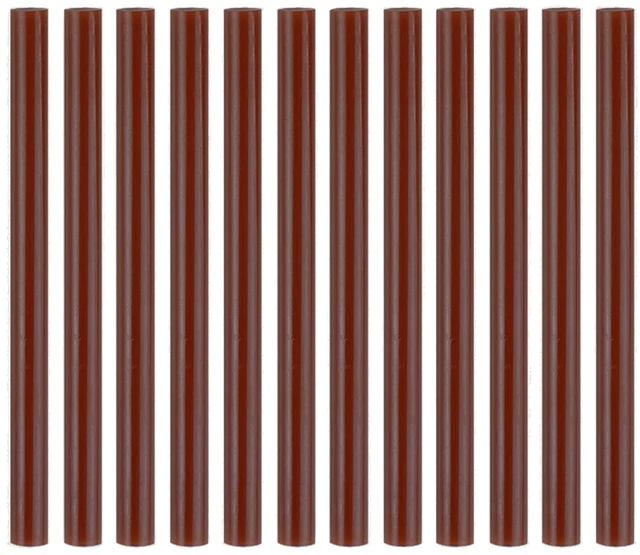 Main image of HUIHUIBAO 12 PCS Colored Hot Glue Sticks, Mini Hot Melt Adhesive Glue Stick for DIY Art Craft, 7 x 100mm, Brown
