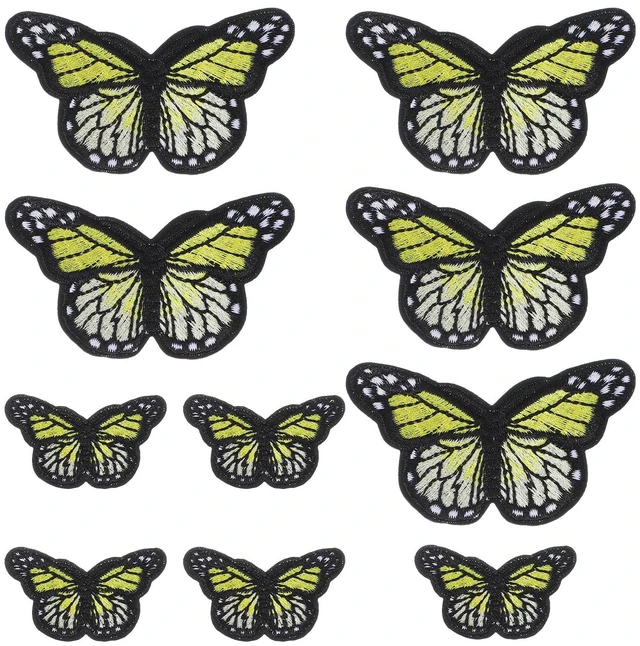 Main image of 10 PCS Butterfly Iron On Patches, Ymapinc Green Embroidered Applique