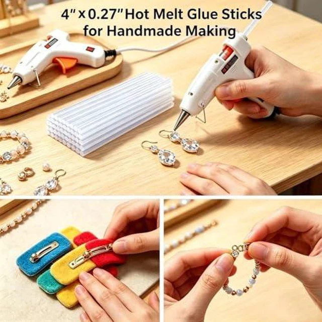 Alt view image 5 of 6 - 50 Pcs Hot Glue Sticks, 4" x 0.27" Mini Size Clear High Temp Glue Sticks for Crafting, DIY and Home Repair Needs