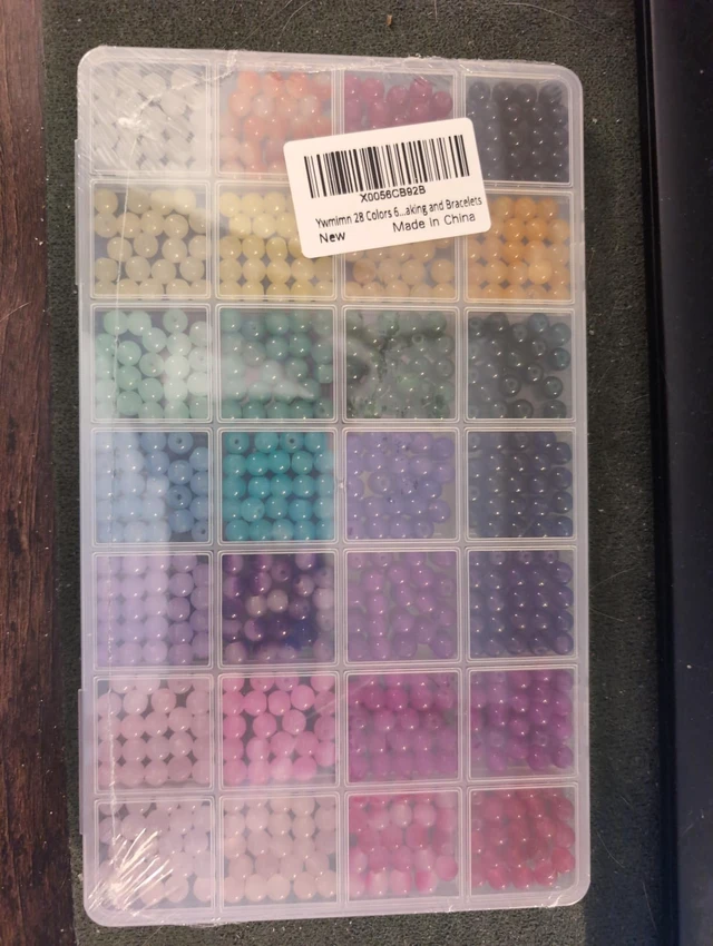 Alt view image 2 of 2 - 28 Colors 650 PCS 6mm Glass Beads Crystal Beads for Jewelry Making and Bracelets
