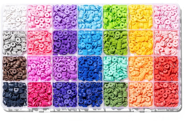 Main image of 28 Colors 3500 Pcs Clay Beads Kit for Bracelets Making, Flat Round Polymer Spacer heishi Clay Beads for Craft and Jewelry Making