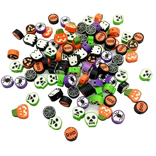 Alt view image 2 of 6 - 100 Pcs Halloween Polymer Clay Beads Heishi Spacer Beads Supplies for DIY Bracelet Earring Necklace Jewelry Making
