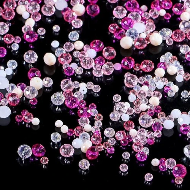 Alt view image 4 of 6 - 800pcs Glass Beads for Jewelry Making, Loose Sparkly Beads Hole Drilled DIY for Bracelets Craft Earrings Making, Colorful Rainbow Crystal Beads (White)