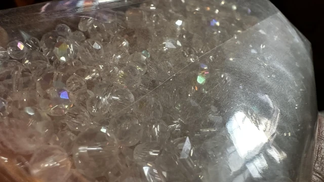 Alt view image 5 of 6 - 800pcs Glass Beads for Jewelry Making, Loose Sparkly Beads Hole Drilled DIY for Bracelets Craft Earrings Making, Colorful Rainbow Crystal Beads (White)