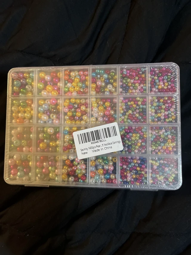 Alt view image 3 of 3 - 1400pcs Pearl Beads for Jewelry Making, 3 Size Multicolor Loose Beads Pearls for Bracelets Making Kit Small Pearl Filler Beads with Hole for DIY Craft Necklace Earrings