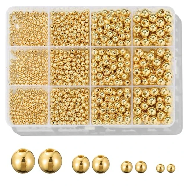 Alt view image 3 of 6 - 1100 Pcs Silver Beads,Smooth Round 3/4/6/8mm Silver Filled Beads for Bracelet Jewelry Making