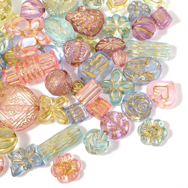 Main image of 60-70 Pcs Cute Assorted Aesthetic Beads- Bohemia Acrylic Bracelet Beads