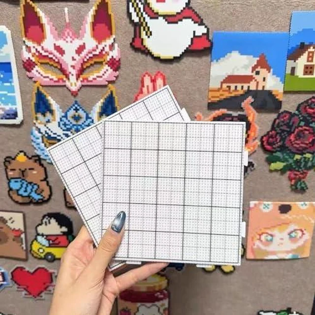 Alt view image 3 of 3 - Bead Pegboard for 5mm Iron Bead Board, Large Square Perler Beads Board with Thread 52×52 Nails High Temperature Resistant Anti-scalding Splicing Art Projects for Teens and Adults (1, Transparent)