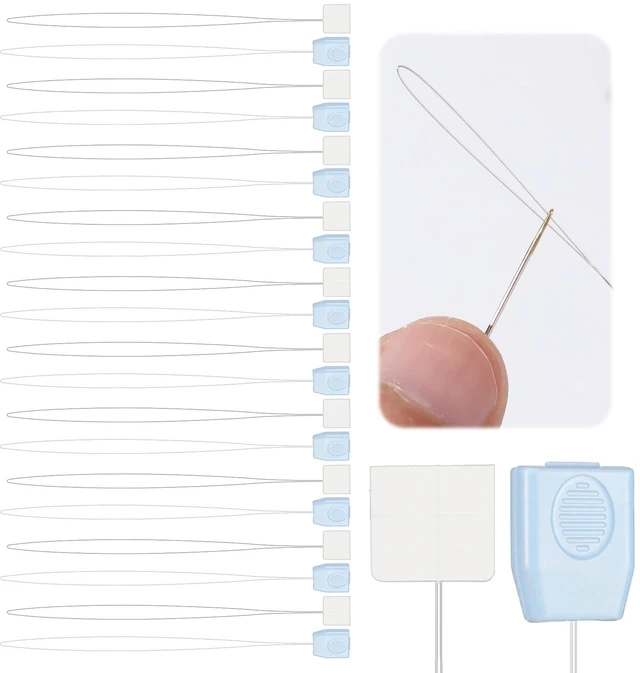 Main image of 12 PCS Punch Needle Threaders, 7.87 Inch Long Needle Threader for Embroidery Floss, Easy Threading for Punch Needles Tool, Yarn & Cross Stitch Sewing Accessories (Green & White)
