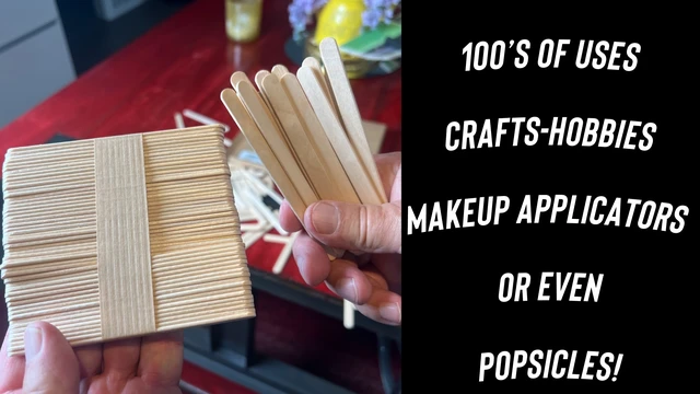 Alt view image 3 of 5 - 200 Pcs Craft Sticks Ice Cream Sticks Natural Wood Popsicle Craft Sticks 4.5 inch Length Treat Sticks Ice Pop Sticks for DIY Crafts