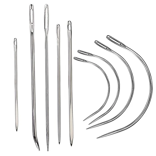Alt view image 2 of 6 - Veroave Sewing Needles, 9 PCS Curved Needle, Upholstery Needle