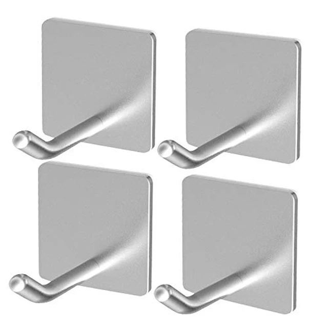 Alt view image 2 of 2 - 4 Pack Heavy Duty Wire Adhesive Towel Hook Hanger Wall Stick on Hooks for Hanging Waterproof Stainless Steel for Office Bathroom Kitchen Wall
