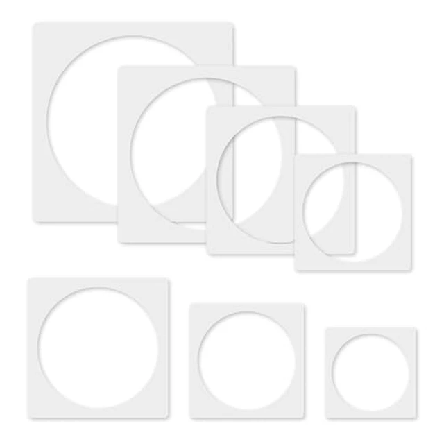 Alt view image 2 of 3 - Stencil, 8 PCS Different Size Round Stencils, Template Stencil, Large Stencil for Spray Painting, Painting Template for Fabric Walls Arts Paper