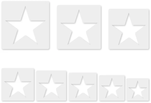 Main image of Stencil, 8 Pcs Different Size Star Stencils, Stars Template Stencil, Large Stencil for Spray Painting, Painting Template for Fabric Walls Arts Paper