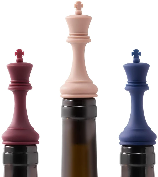 Main image of Li&Zhao Funny Wine Stoppers for Wine Bottles - 3 PCS Wine Bottle Stoppers Champagne Stoppers Wine Corks Silicone Wine Seal Stopper Wine Bottle Cover Keeping Wine Champagne Beverage Beer Fresh(King